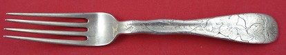 Dinner Fork w/ rhododendron flowers 7 7/8