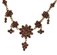 Bohemian Garnet Necklace dainty 5 drops j5243