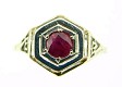 14K Art Deco .60ct Ruby Filigree Ring size 5 j1876