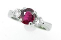 Platinum 1.10 carat Burmese Ruby Ring GIA size 4.5 j4501