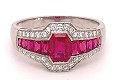 Platinum 1.86 carat Ruby and Diamond Ring size 6.5 j4870