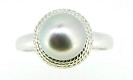 14K Grey 9.75mm Tahitian Pearl Ring size 10 j5010
