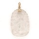 Rock Crystal Quartz Carved Pendant with 14K Floral Enhancer Bail  j5024