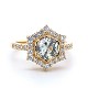 18K Gold 1.04ct Specialty Hexagon Cut Yellow Sapphire & Diamond Ring size 7  j5190