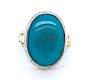 14K Art Deco Teal Turquoise Filigree Ring size 6 j5198