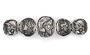 Sterling 5 Medallion Scarf Pin 2 7/8 j5575