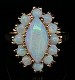 14K Marquise Opal Ring with Opal Halo size 4.75 j5937