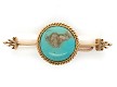 Victorian 14K Gold Turquoise Bar Pin j6047