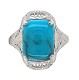 10K 2.09ct Robins Egg Blue Turquoise Filigree Ring size 4.25 j6138
