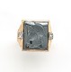 10K yellow gold Men's Hematite Intaglio Ring Roman Warrior size 6.5 j6341