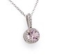 14K White Gold .58ct Pink Morganite Pendant with Diamond Halo  j6469