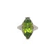 18K White Gold Art Deco Filigree Ring with 5 carat Peridot  Size 6.25   j6553