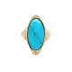 Antique 10K Rose Gold 3.29 carat Turquoise Ring Size 7.5 j6561