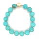 Kingman Turquoise 12mm Bead Bracelet with 14K clasp fits up to 7.5