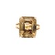 14K Hand wrought Emerald Cut Smoky Quartz Ring size 6.25 j6607