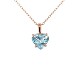 14K Rose Gold 1.73 carat Heart Shape Aquamarine Pendant with chain j6728