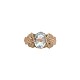 10K Ring with 1.15ct Oval Aquamarine with Applied Leaves Size 8    j6767