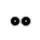 Platinum and 14K Pair of Black Onyx and Pearl Cuff Links j6873