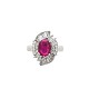 Platinum 1.62 carat Ruby Ring with .98cttw of Diamonds size 7 j6909