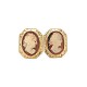 A pair of 14K Shell Cameo Earrings with Hand Engraved Frame   j6965