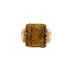 10K Yellow Gold Men's Tiger's Eye Quartz Double Warrior Cameo Ring size 9.75 j7061
