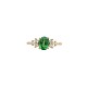 14K Yellow Gold 1.11ct Tsavorite Green Garnet and .14ct Diamond Ring size 6.75   j7114