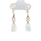 14K Moonstone Briolette Drop Dangle Earrings   j7125