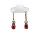 14K Yellow Gold 4.43 carat tw Garnet Briolette Drop Earrings  j7133
