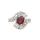 Edwardian Platinum 1.29 carat Red Spinel and 1.75 carat tw Mine Cut Diamond Ring size 7.75 j7151