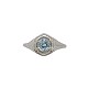 14K White Gold Filigree Deco .47ct Aquamarine Ring size 7 j7155