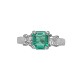 14K White Gold .90ct Colombian Emerald & Diamond Ring with Report size 7 j7166