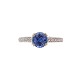 14K White Gold 1.15 carat Sapphire and Diamond Ring size 6.5 j7178