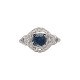 Art Deco Platinum 1.04 carat Sapphire and Diamond Filigree Ring size 5.5 j7179