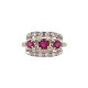 Vintage 14K White Gold .72ct tw Ruby and Diamond Band Ring size 6 j7198