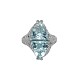 Art Deco 14K Filigree Ring with 2.15ct tw Aquamarines size 4.25  j7203