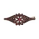 Bohemian Garnet Bangle Bracelet with Rosette Center As Is  j7247