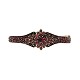 Bohemian Garnet Bangle Bracelet with Rosette Center  double row j7248