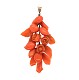 14K Early Victorian Natural Carved Coral Pendant with Fruit and Flowers  j7342