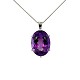 Platinum 16.33 carat Oval Amethyst Pendant with 18