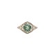 Art Deco 14K White Gold .97ct Green Tourmaline Filigree Ring size 6.25 j7478