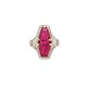 Art Deco 12K Filigree Synthetic Ruby Ring size 6.25 j7506
