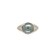 14K White Gold Filigree Deco style 7.5mm Tahitian Black Pearl Ring size 4.25 j7564