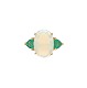 14K yellow gold 2.24 carat Australian Opal and Emerald Ring size 7 j7570