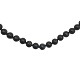 Strand of 8mm Black Banded Agate Beads Necklace 24.5