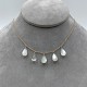 14K Yellow Gold Necklace with 5 Moonstone Briolette Drops   j7600