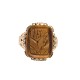 Victorian Tiger's Eye Cameo 10K Ring size 10.5 j6222