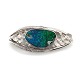 Platinum Australian Black Boulder Opal and Diamond Pin Pendant Flowers j6447