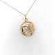 10K Yellow Gold Round Engraved Locket with 14K Chain j6525