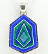 14K Opal Inlay Intarsia Pendant w Custom Bezel j4210
