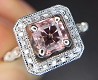 14K Asscher Morganite and Diamond Halo Ring size 6.5 j5053